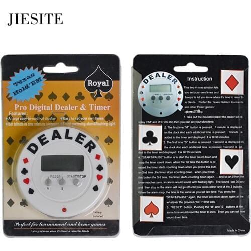 Casino Poker Tournament timer Pro Digital Dealer&Timer Black Jack Texas Hold'em Plastic Poker Chips Accessories Free shipping