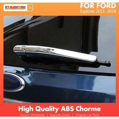 KUMIKUBI Car Styling For Ford Explorer 2013-2019 ABS Chrome Rear Windshield Window Wiper Strip Molding Cover Trim Stickers