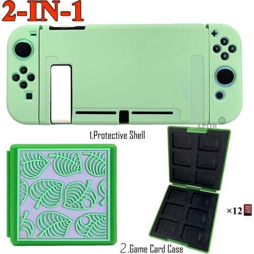 Hotsale 2 in 1 Soft TPU Protective Cover for Nintend Switch with Green 12 in 1 Game Card Case Game Accessories Dropshipping