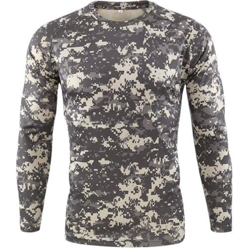 New Outdoor Quick Dry T Shirt Men Tactical Camouflage Long Sleeve Round Neck Sports Army Military Tshirt Camo Funny 3D T-shirt
