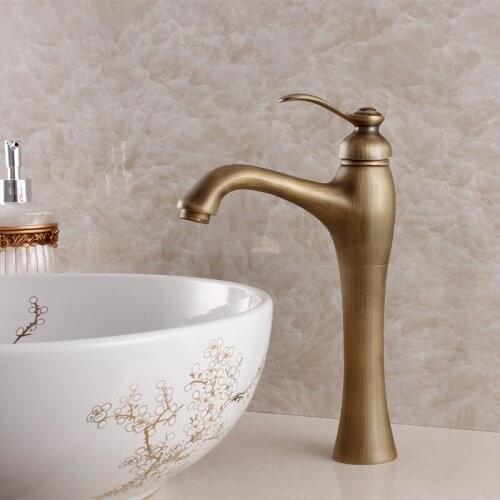 New Design Antique Brass Mixer Waterfall Faucet Bathroom Basin Mixer Sink Tap Basin Faucet Vanity Faucets