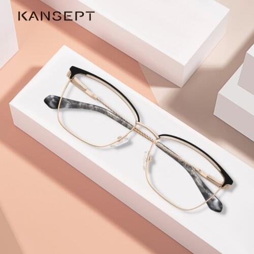 KANSEPT Women Glasses Frame Frame Black Prescription Myopia Eyeglasses Women Square Eyewear Frame High Quality MS3536