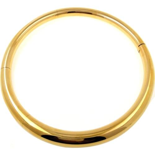 GOLD COLOR polished stainless steel choker slave necklace fetish wear woman men body jewelry collar fashion torques necklace