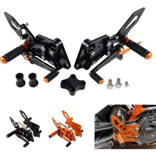 Motorcycle Racing Rear Set Footrest Multiple Adjustable Footpegs For KTM DUKE 125 200 250 390 2018 2019 2020 Knurled Foot Peg