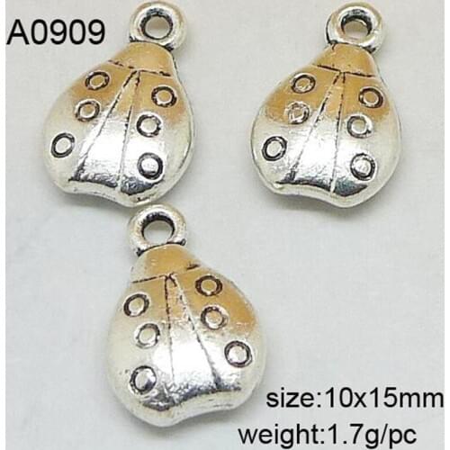 25PCS Antique Silver Plated Ladybug Charms Pendant Fit Making Bracelets Jewelry Findings Accessories Craft DIY 24x27mm