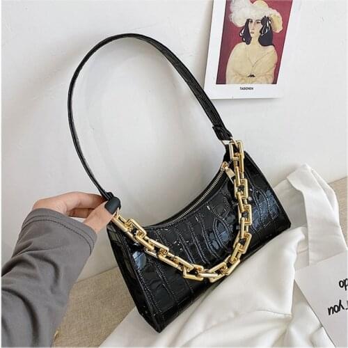 Retro Casual Womens Totes Shoulder Bag Fashion Exquisite Shopping Bag PU Leather Chain Handbags for Women 2021 Free Shipping