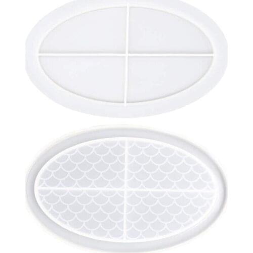 Tray Mold DIY Epoxy Resin Glue Silicone Mold Jewelry Storage Box Tray Decoration Plate Coaster