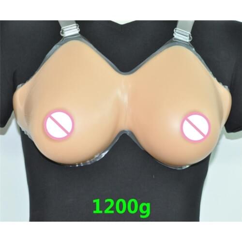 Silicone Fake False Breast crossdresser silicone breast form silicone breast chest prosthesis 1200g 36DD/38D-40C Free shipping