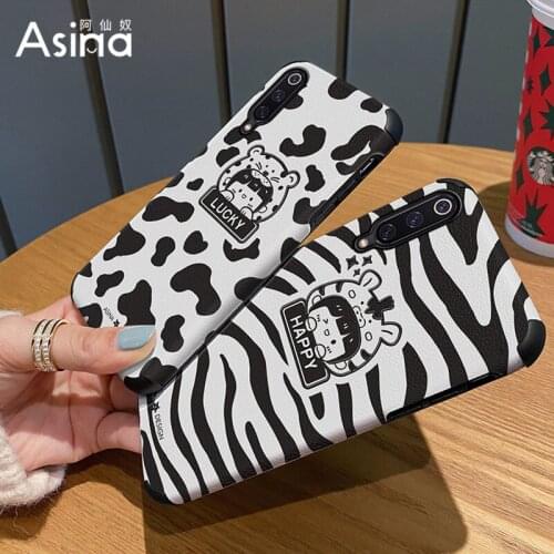 ASINA Cartoon Case For Xiaomi Mi10 11Ultra 9 8 Capa Imitation Lambskin Silicone Cases For Xiaomi Redmi Note 9 8 7 Cover Luxury