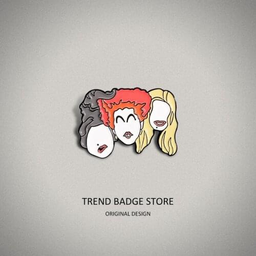 Fashion new movie accessories Witch also crazy creative head badges trend personality gifts brooches for womens clothing