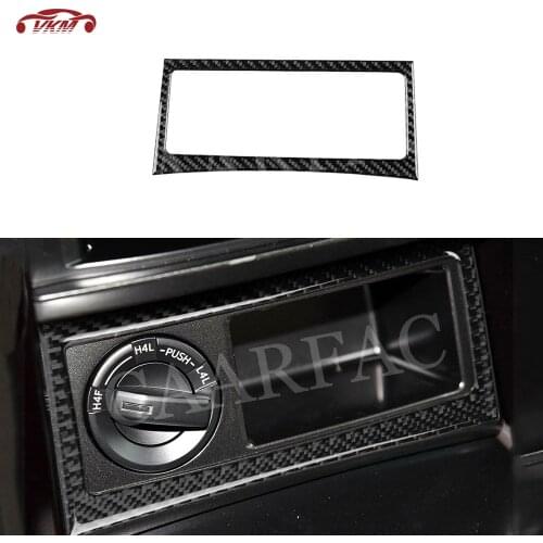 Carbon Fiber Four-Wheel Drive Switch Panel Trim Frame Decal Cover Sticker For Toyota Land Cruiser Prado 2010-2018