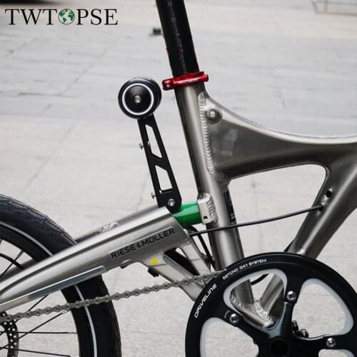 TWTOPSE Bike Rack Easywheel For Birdy 2 3 Classic RHINE Folding Bike Pack Rack Easy Wheel Holder Aluminum Alloy 238g Stable Part