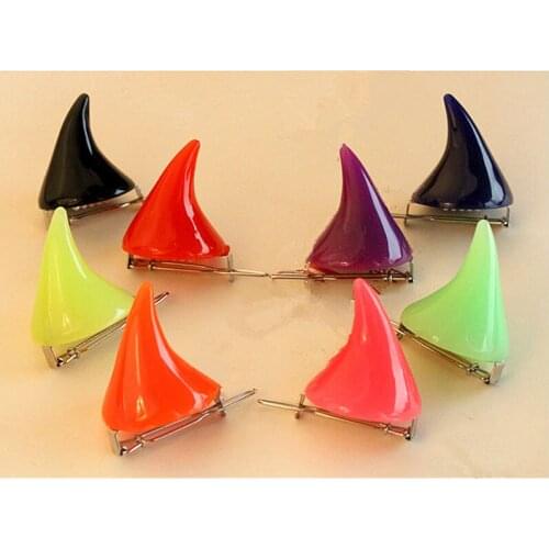 1 Pair Small Demon OX Horn Hairpins Gothic Party Cosplay Costume Pin Hairpins Costume Horn Halloween Hair Accessories Clip