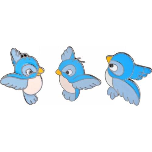 Animal Bird Badge Pin Cartoon Cute 3 Style Bird Metal Enamel Brooch Charm Personality Dress Backpack Trendy Jewelry Accessories