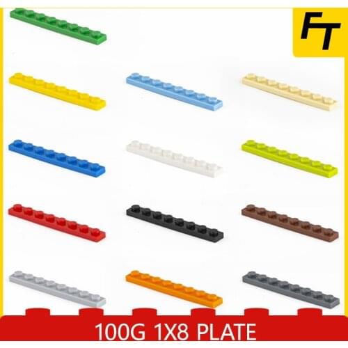 100g Bulk Small Particle 3460 MOC Building Block 1x8 Plate Brick Flat Accessories Building Block Castle Toys