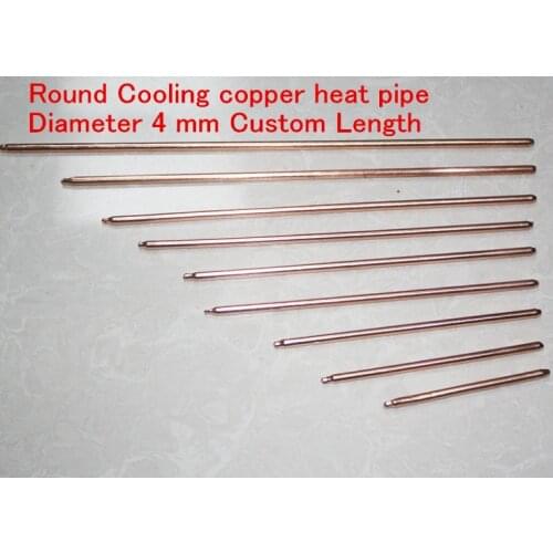 2pcs/lot 4*200mm Cooling Copper Heat pipe Round heat tube 4mm radiant pipe rod-shaped cooler diy copper pipe heatsink