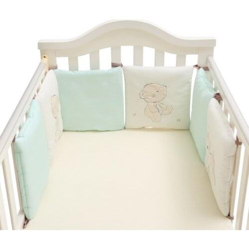 6pcs 30*30cm Velvet Baby Cot Bedding Set Newborn Baby Crib Bumper Baby Room Decoration For Kids Bedding