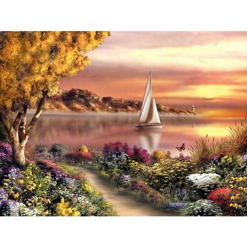 A7403 11CT/14CT/18CT/25CT/28CT oil street patterns Counted Cross Stitch DIY Cross Stitch Kits Embroidery Needlework Sets