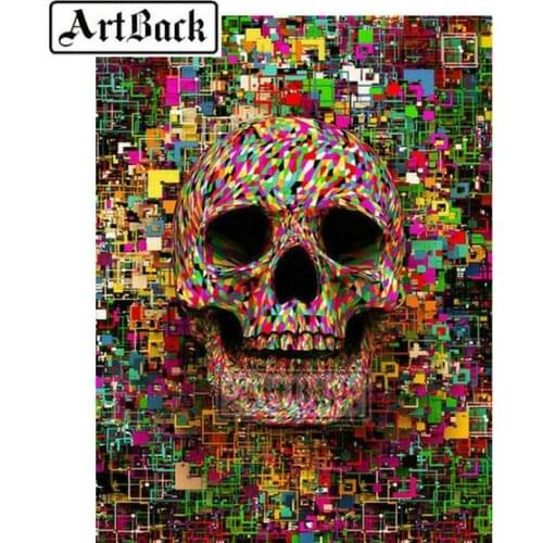 Full square / round drill 5d diy diamond painting "crystal skull" 3d rhinestone mosaic cross stitch wall sticker decorative