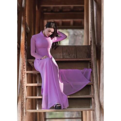 Aodai vietnam clothing cheongsam aodai vietnam dress vietnamese traditionally dress long sleeves cheongsam modern plus size