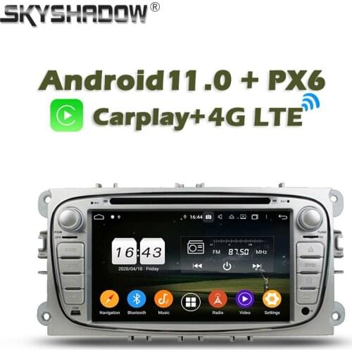 Wireless Carplay PX6 DSP Android 10.0 4G+64G Car DVD Player GPS Radio wifi Bluetooth For Ford Mondeo Tourneo Transit S-max Focus
