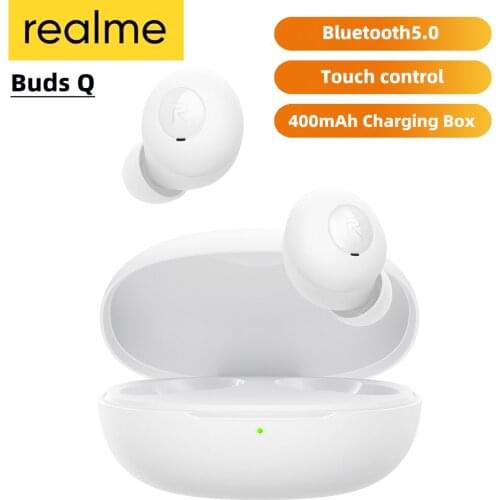 Realme Buds Q Wireless Earphones Bluetooth TWS Sports Headset 400mA Battery Charger Box Bluetooth 5.0 Earbuds For realme X2 Pro