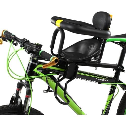 Safety Child Bicycle Seat Bike Front Baby Seat Kids Saddle with Foot Pedals Support Back Rest For MTB Road Bike Bicycle