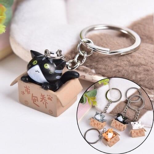 Cartoon Cat Key Rings Chains Pendant Ornament For Bag Car Keychain Gift