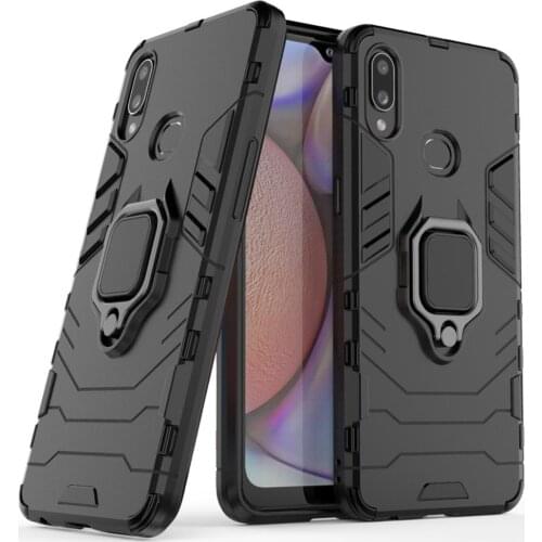 For Samsung Galaxy A10S case Car Magnetic Finger Ring Holder Case Luxury Hybrid Silicone PC Rugged Armor Cover on for A10s A107F