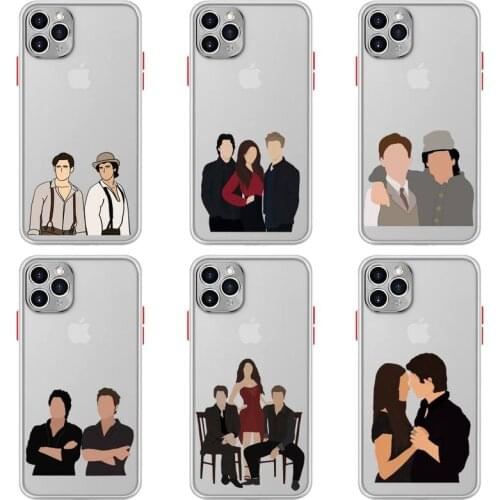 The Vampire Diaries Damon Phone Case For iphone 12 11 Pro Max Mini XS 8 7 Plus X SE 2020 XR Matte Transparent Light white Cover