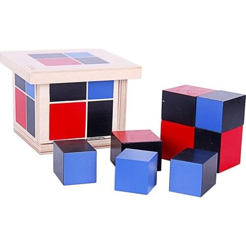 Children Toy Montessori Binomial Cube Red Black Blue Cubes Toys for Early Childhood Education Preschool Training Learning Unisex