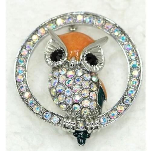 Wholesale Owl Enamel Rhinestone Pin brooches C101830