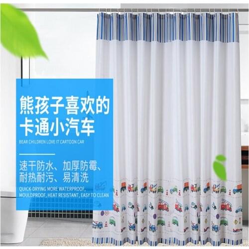 Cartoon Car Shower Curtain Polyester Waterproof Mildew Home Shower Curtain Bathroom Partition Waterproof Shower Curtain