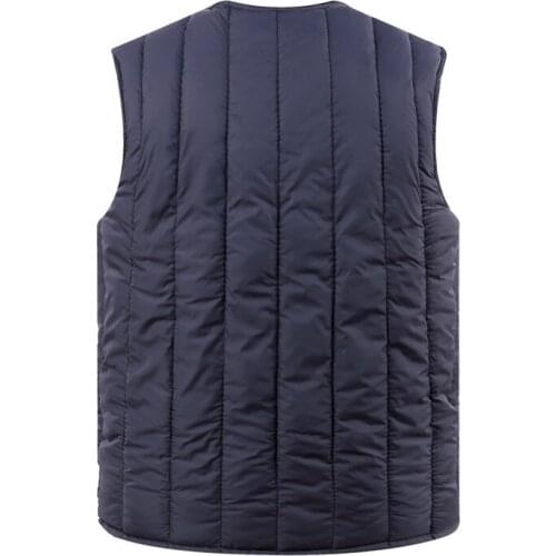 Hombres chaleco nuevo otoño invierno cálido protección contra el frío chaqueta sin mangas Chaleco de moda Casual azul marino azu