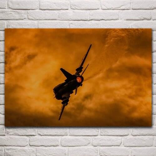 Sunset fighter artwork sukhoi su 22m4 vvs bomber living room decoration home wall art decor wood frame fabric posters KM391