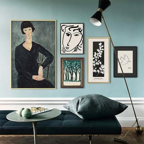 Retro Classic Painting Picasso Artwork Collection Sketch Canvas Print Painting Poster Wall Picture Living Room Indoor Home Decor