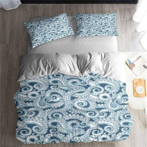 HELENGILI 3D Bedding Set octopus Print Duvet cover set lifelike bedclothes with pillowcase bed set home Textiles #2-2