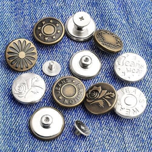 Metal Jeans Button Jeans Trousers Shank Button for Garment Pants Sewing Clothes Accseeories Reduce Waist 30pcs