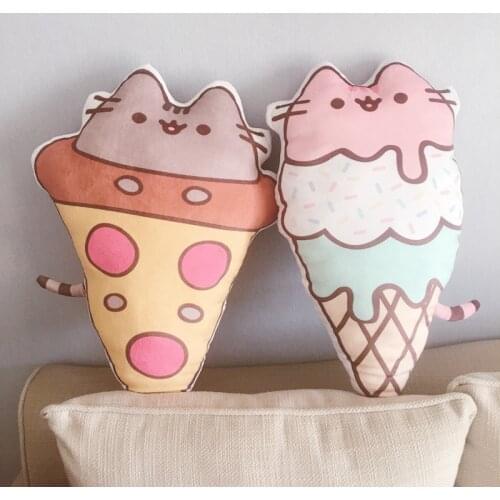 Cartoon pizza cat ice cream cat toy pillow childrens toy baby accompanying sleeping dolls comfort dolls holiday gifts