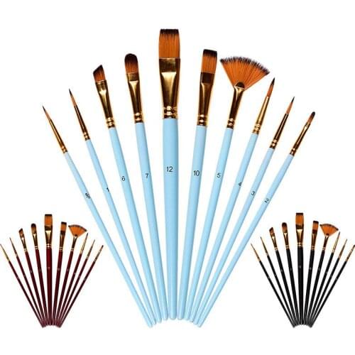10pcs two color nylon brush combination set watercolor brush