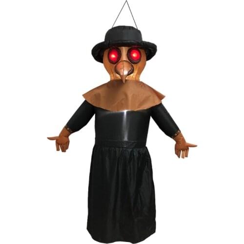 Red Eye Ghost Bird Inflatable Model Build-in LEDs Blow Up Halloween Party Decorations for Yard Garden Lawn Festive