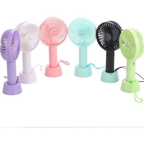 1PCs Handheld Personal Mini Fan USB Rechargeable Portable Fan Cooler With Strap Adjustable 3 Speed For Office Outdoor Travel