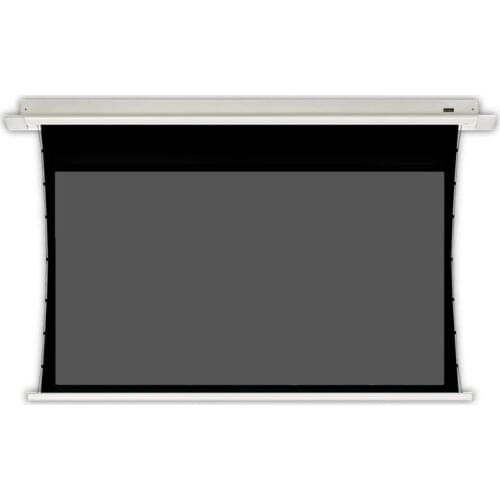 PLUTUSSA Standard Long Throw Ambient Light Rejecting Ceiling-Recessed Motorized Projection Screen, PTHALR