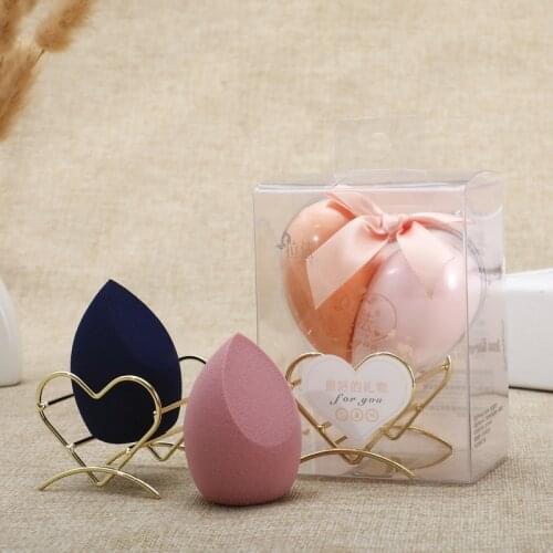 Makeup Sponge Microfiber Fluff Surface Cosmetic Puff With Drying Holder For Powder Foundation Concealer Water Sponge Makeup Tool