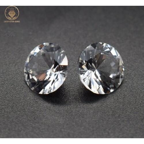 Lucky Star Gems 0.8m~3mm Synthetic Whit Sapphire Corundum 12# Round Gemstones for DIY Fashion Jewelry Accessories Making