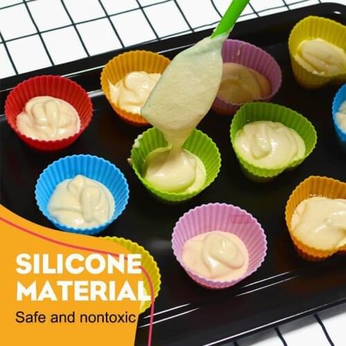 10PCS Round Baking Cups Silicone Cake Cup Liner Baking Cup Mold Muffin Round Cakecup Cake Tool Bakeware Baking Pastry Kitchen To