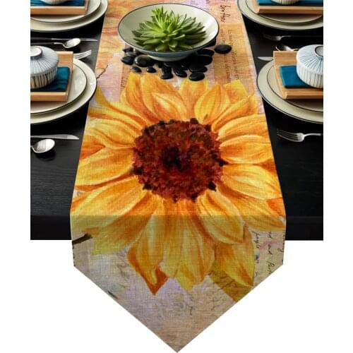 Sunflower Butterfly Table Runner Table Flag Home Party Decorative Tablecloth Table Runners