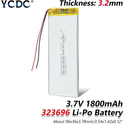1/2/4Pcs 323696 3.7V 1800mAh Lipo Battery Replacement For MP5 DVD Camera Speaker E-book, iPod, iPad, tablet, POS Machine PSP, PC