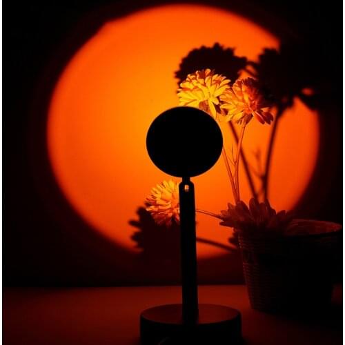 Sunset Projection Light 180 Degree Rotating LED Projection Lamp 5V USB Night Light Wall Ceile Decoration Girls Photo Photography