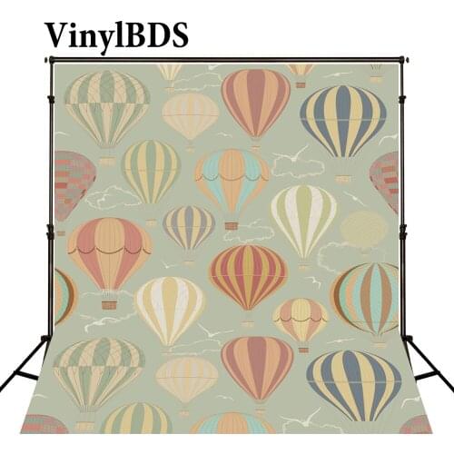 VinylBDS Photo Background Cartoon Newborn Background Hot Air Balloon Backdrop Children Photo Background For Photo Shoot Studio